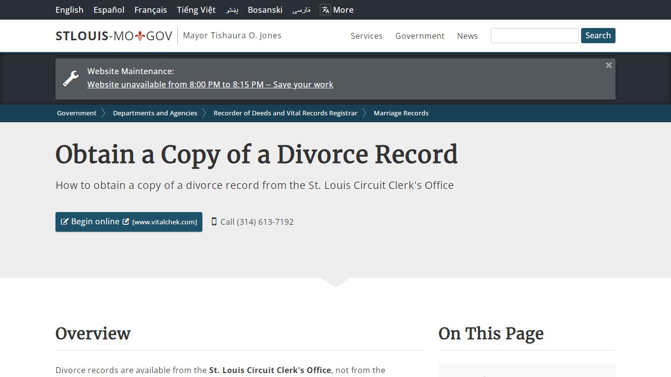 Obtain a Copy of a Divorce Record - St. Louis
